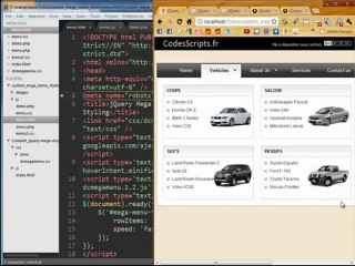 Mega Drop Down Menu réalisé avec jQuery