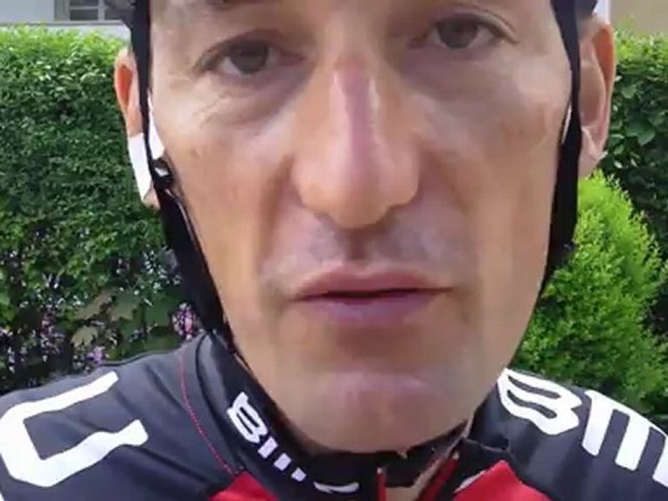 Marco Pinotti on the startline of stage 17 at the Giro d'Italia