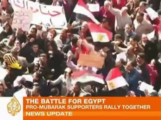 Mubarak supporters rally in Cairo