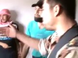 Syria فري برس  درعا خربة غزالة المراقبين مع النقيب إياد داخل أحد البيوت  27 5 2012 ج1 Daraa