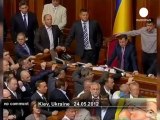 Brawl erupts in Ukraine parliament over... - no comment