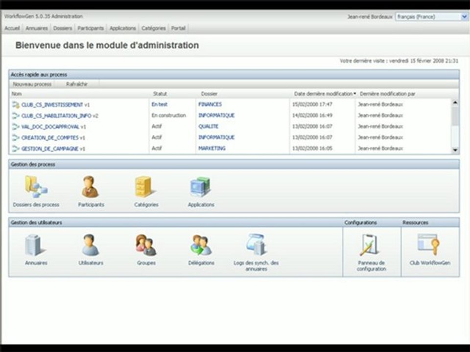 Logiciel BPM WorkflowGen : Gestion des Versions d'un Workflow