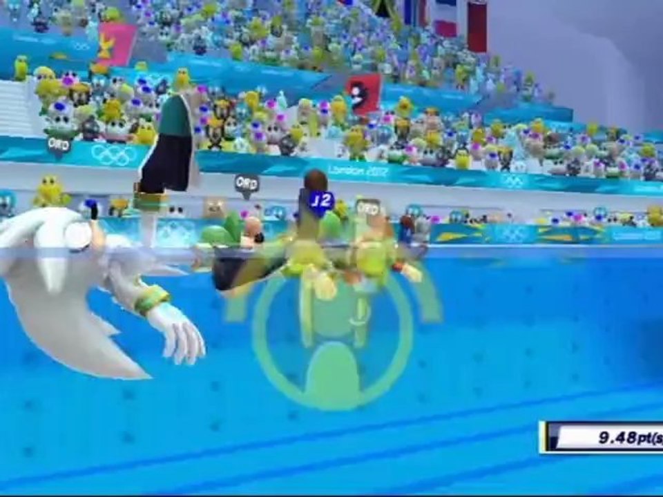 Mario et Sonic aux Jeux Olympiques de Londres 2012 - Natation Synchronisée : Equipe (VS)