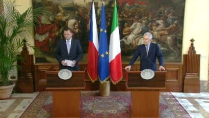 Roma - Conferenza stampa al termine dell'incontro Monti - Necas (24.05.12)