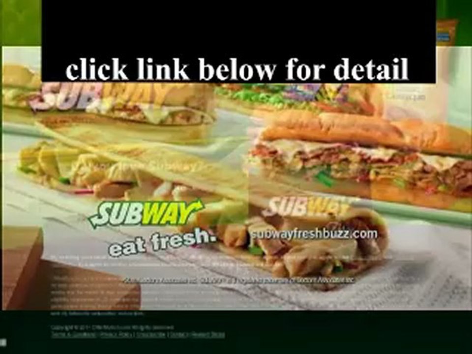 Subway commercial Free $100 gift card 2012