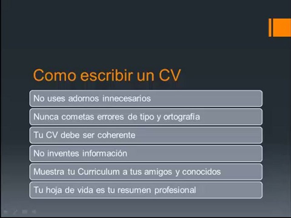 como escribir un cv
