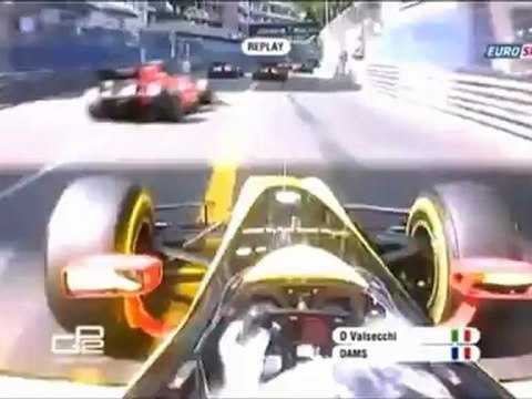 Gros carambolage au départ de la course 2 de GP2 à Monaco (2012)