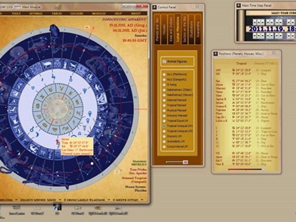 Asztrológiai Program - Szinoptikus Asztrológia 2. - Inner Sky Electrum Asztrológiai Program