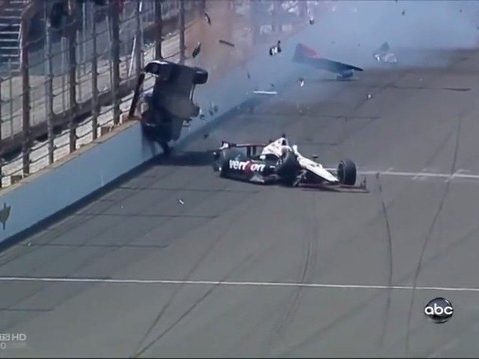 Indycar Indianapolis 500  2012 Huge crash Power Conway
