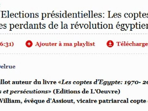 Egypte/Elections présidentielles: Les coptes d'Egypte seront-ils les perdants de la révolution égyptienne?