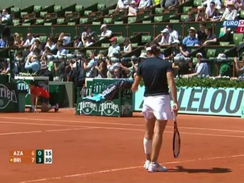Tennis. 2012.05.28. Roland Garros 2012. 1st round. Azarenka - Brianti. 2-nd set
