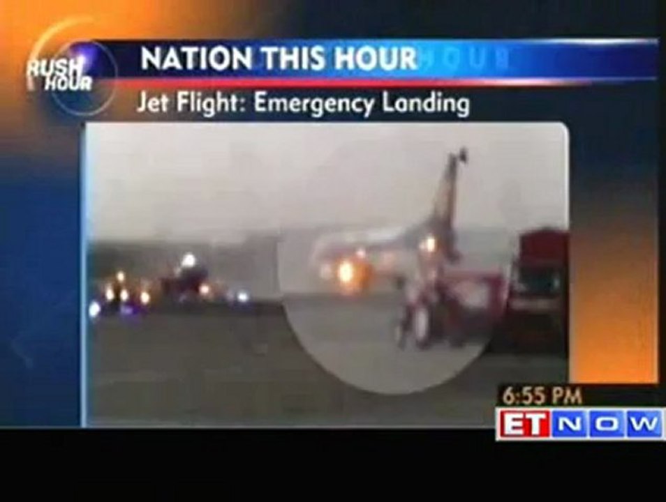 Jet flight makes emergency landing after engine fire