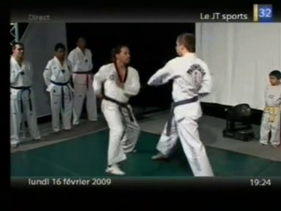Démonstration de Taekwondo sur Canal32 en février 2009