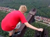 Crazy guy walks on the top of a very high  (MUST SEE!!!)