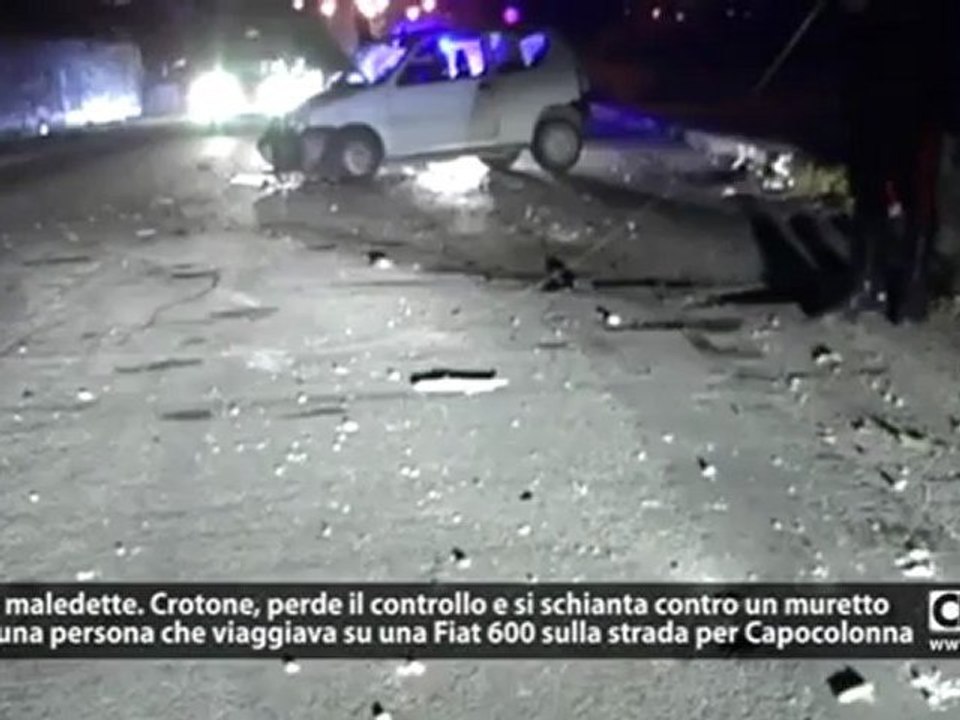Incidente a Crotone, auto si schianta contro un muretto. Ferita una persona