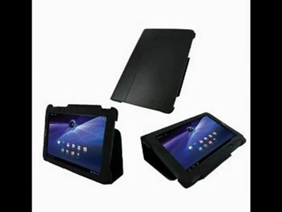 rooCASE Ultra Slim (Black) Leather Case Cover Cover for Toshiba Thrive 10.1-Inch Android Tablet