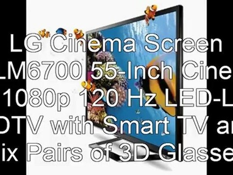 Best Smart TV 2012 | LG Cinema Screen 55LM6700 55-Inch Cinema 3D 1080p 120 Hz LED-LCD HDTV with Smart TV and Six Pairs of 3D Glasses