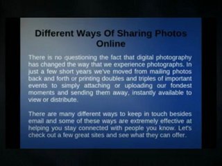 Different Ways Of Sharing Photos Online