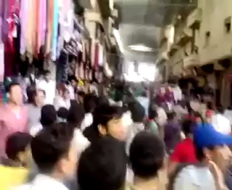 Syria فري برس  حلب منبج مظاهرة  بعد العصر في السوق الرئيسي للمدينة 29 5 2012 Aleppo