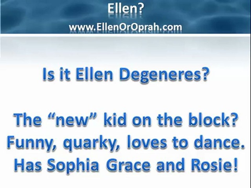 Ellen Degeneres Or Oprah Winfrey - Who is the better talk show host | Ellen or Oprah