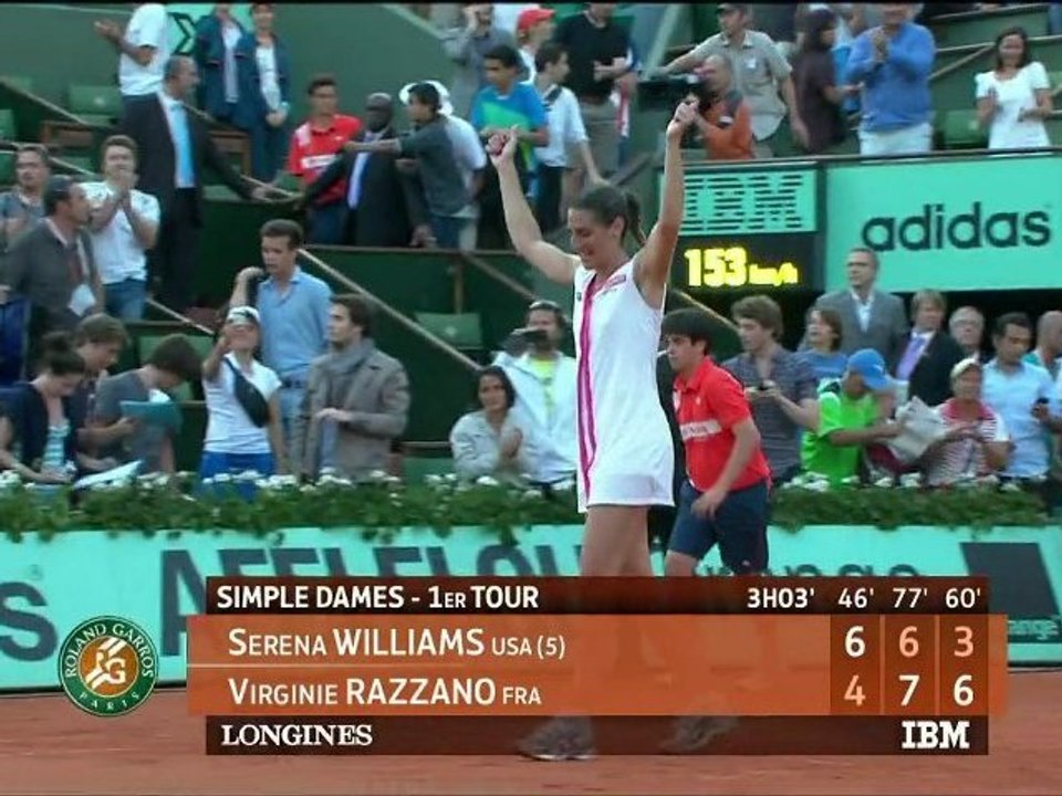 ROLAND GARROS 2012 - Le match du jour - S.WILLIAMS-V.RAZZANO - Mardi 29 mai