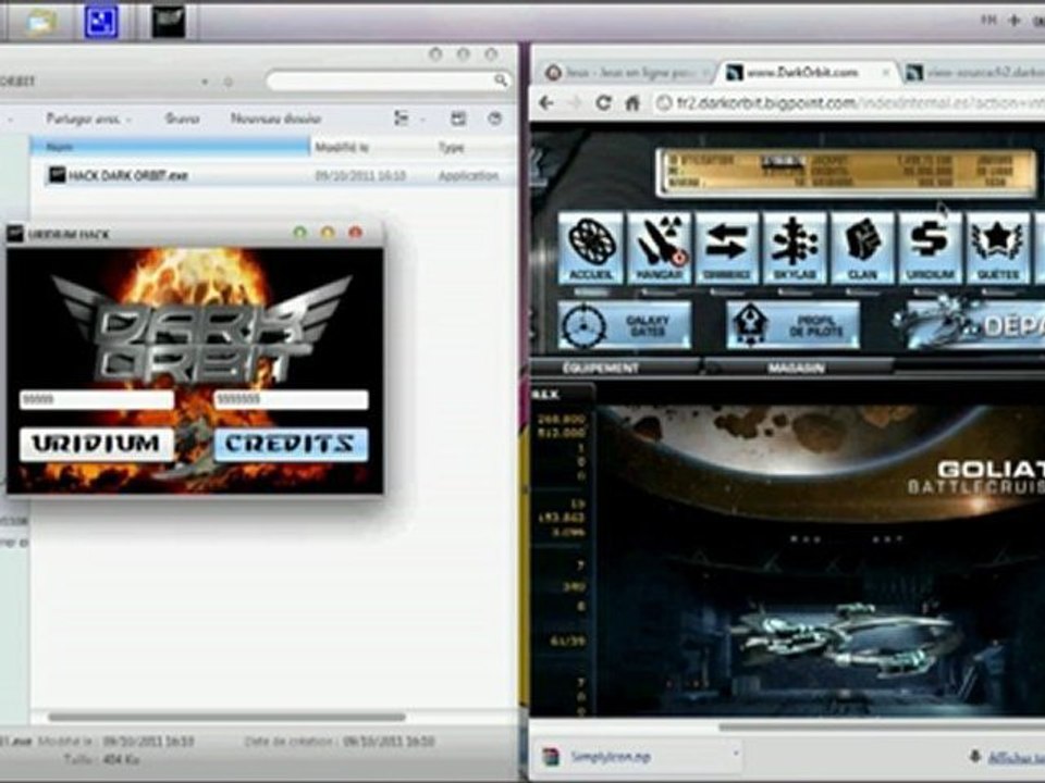 Hack Uridium & Crédits Dark Orbit