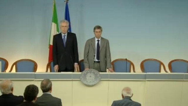 Roma - Terremoto, dichiarazione del Presidente del Consiglio, Mario Monti (29.05.12)
