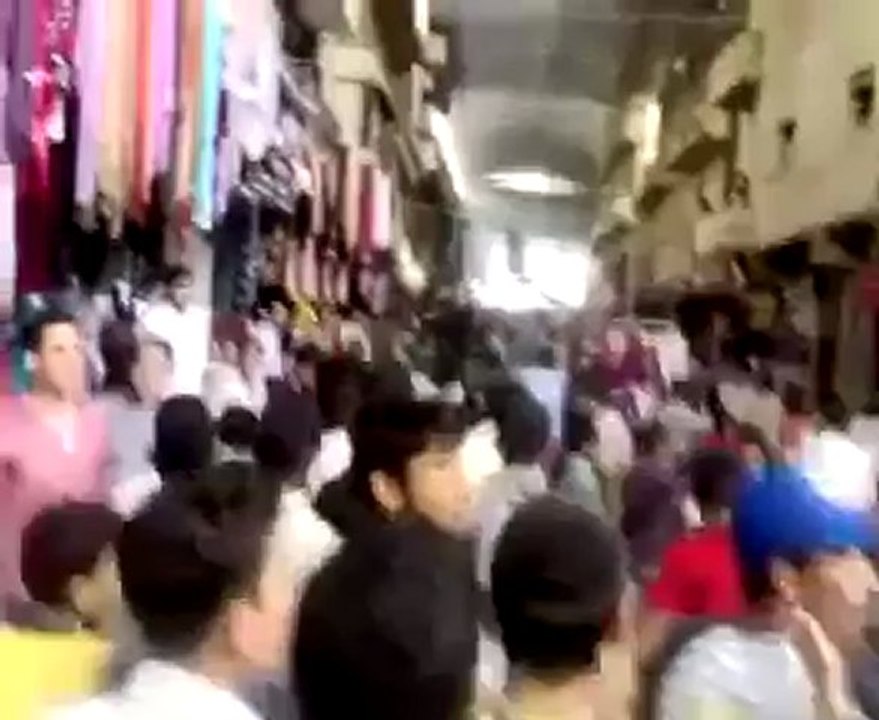 Syria فري برس حلب منبج مظاهرة بعد العصر في السوق الرئيسي 29 5 2012 Aleppo