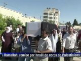 Remise par Israël des restes de combattants palestiniens