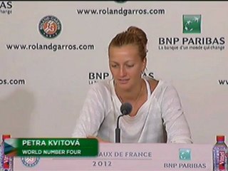 Roland Garros, 2e tour - Kvitova : “Je n’ai pas de pression sur moi”