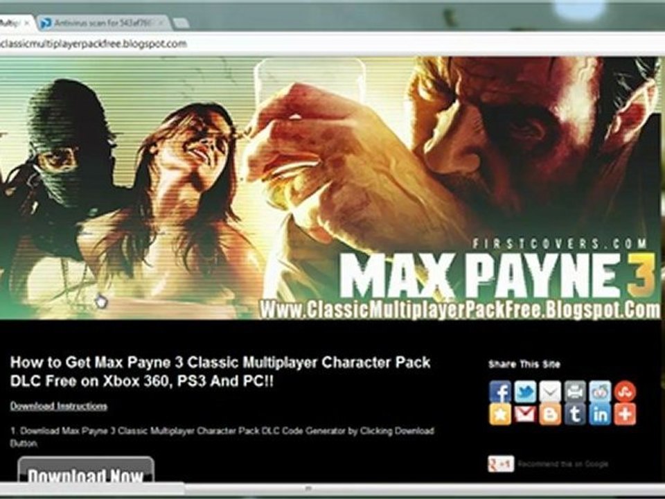 Max Payne 3 Classic Multiplayer Character Pack DLC Codes - Free!!