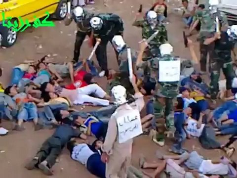 Syria فري برس حماة كفرزيتا من ابداعات الفن الثوري مقطوعة فنية عن العناصر التي نفذت مجزرة الحولة Hama