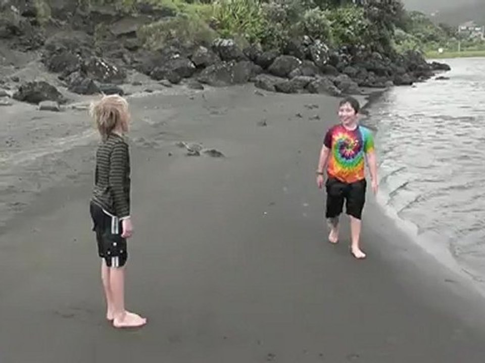 Piha Beach after the weather bomb