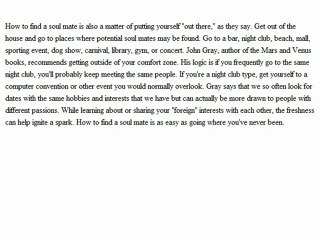 How to Find a Soul Mate