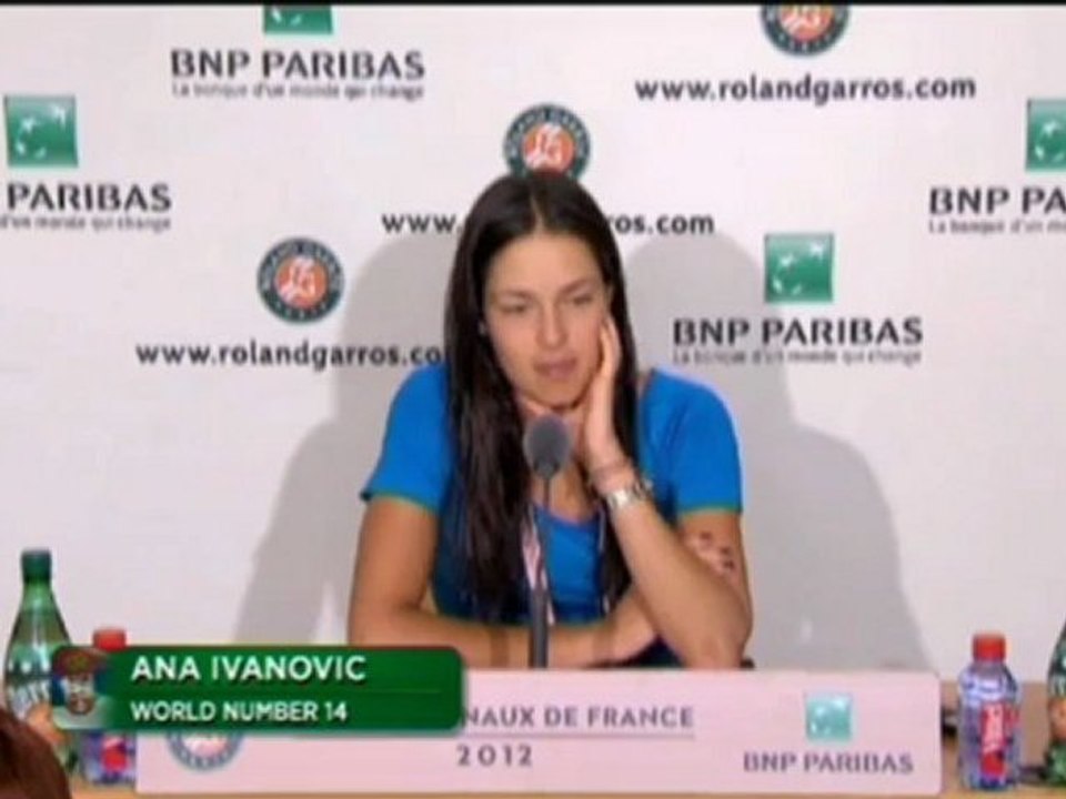 Roland Garros, 3e tour – Ivanovic : «Mauvaises 1e balles»