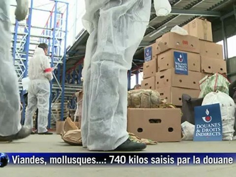 Viandes, peaux, mollusques: 740 kilos saisis par la douane