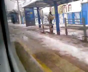 Suadiye Bostancı arası tren yolu kar görüntüleri