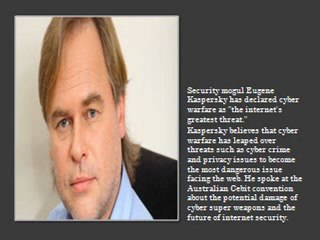 Eugene Kaspersky warns against danger of cyber war