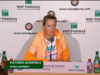 Roland-Garros, 3e tour - Azarenka : "Contente d’avoir fini le match"