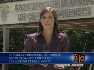Extraoficial: 10 cadáveres habrían ingresado a la morgue de Bello Monte desde el viernes
