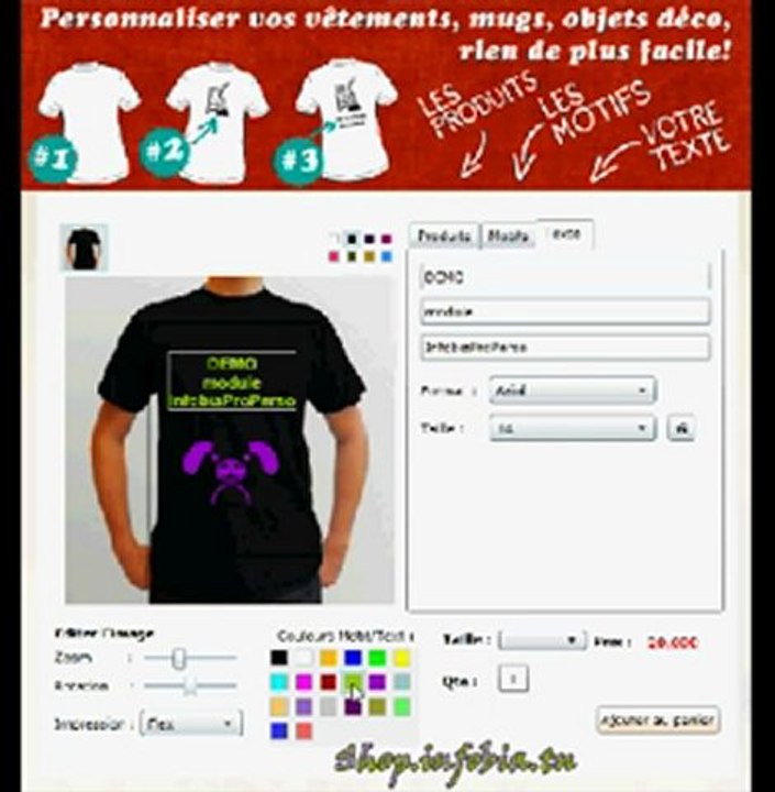 Module de personnalisation de produits en ligne