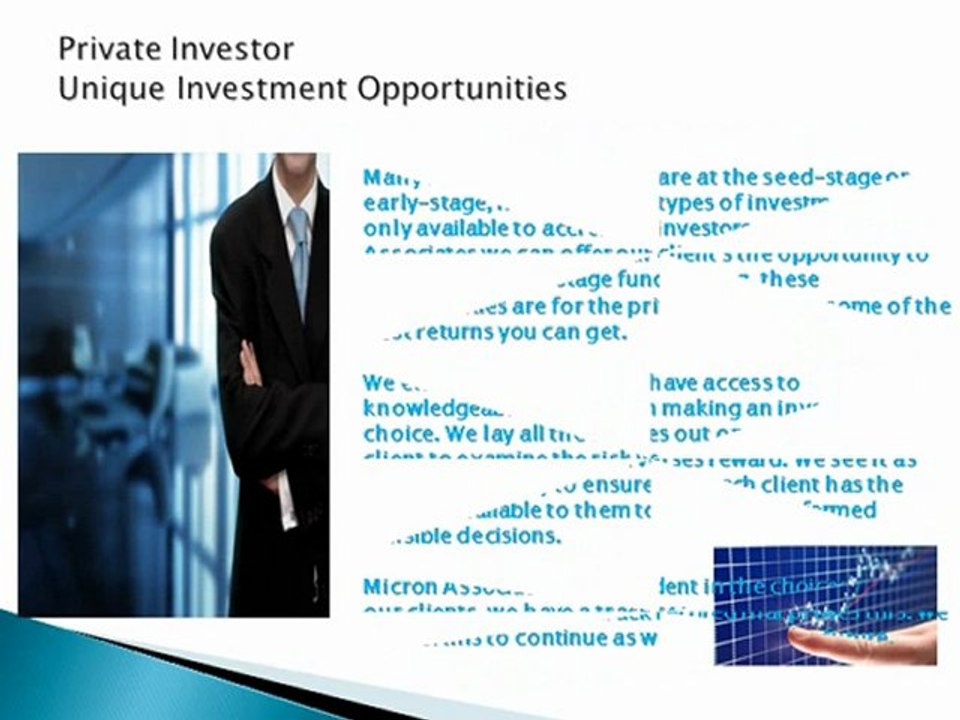 Private Investor Unique Investment Opportunities