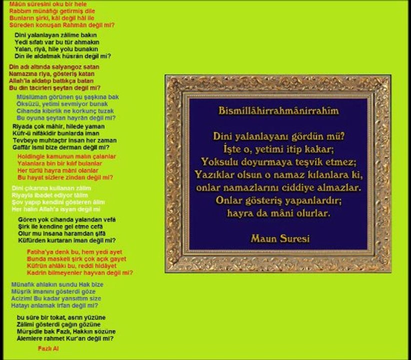 maun suresi  ve fazli al şiir-galibi