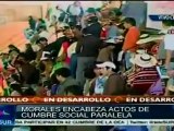 Evo Morales encabeza actos de Cumbre Social Paralela