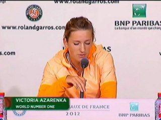 Roland Garros – Azarenka est très déçue