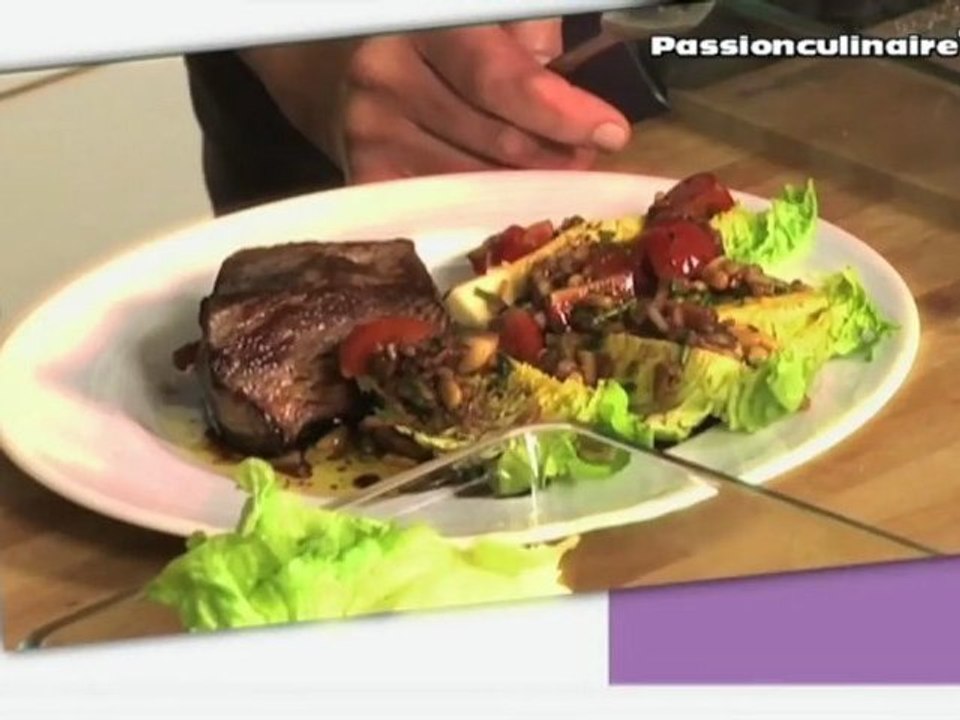 Repas Divin N°5 : Pavé de boeuf piqué au chorizo et sa sauce vierge