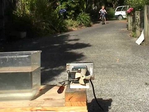 Water cooled shaded pole motor115 Volts on 240 Volts test 2