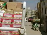 Syria فري برس حماة  المحتلة كفرزيتا المساعدات التي وصلت الى المدينة من قبل منظمة الهلال الأحمر السوري 10 6 2012 Hama