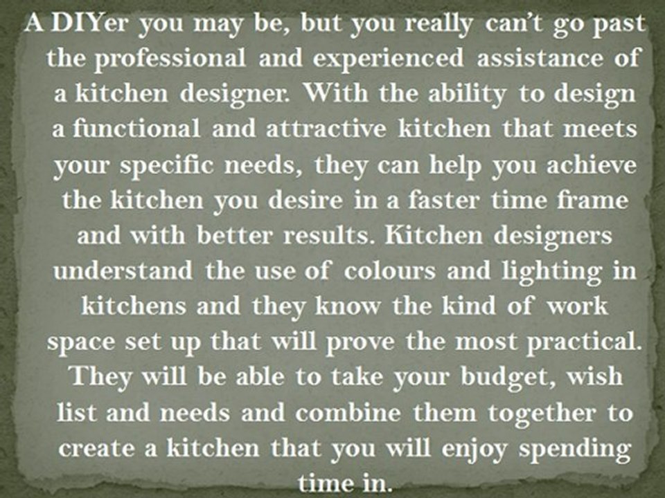 Planning for a New Kitchen
