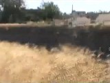Syria فري برس  حمص تلبيسة المدينة تشتعل جراء القصف على مزارع القمح 10 6 2012 Homs